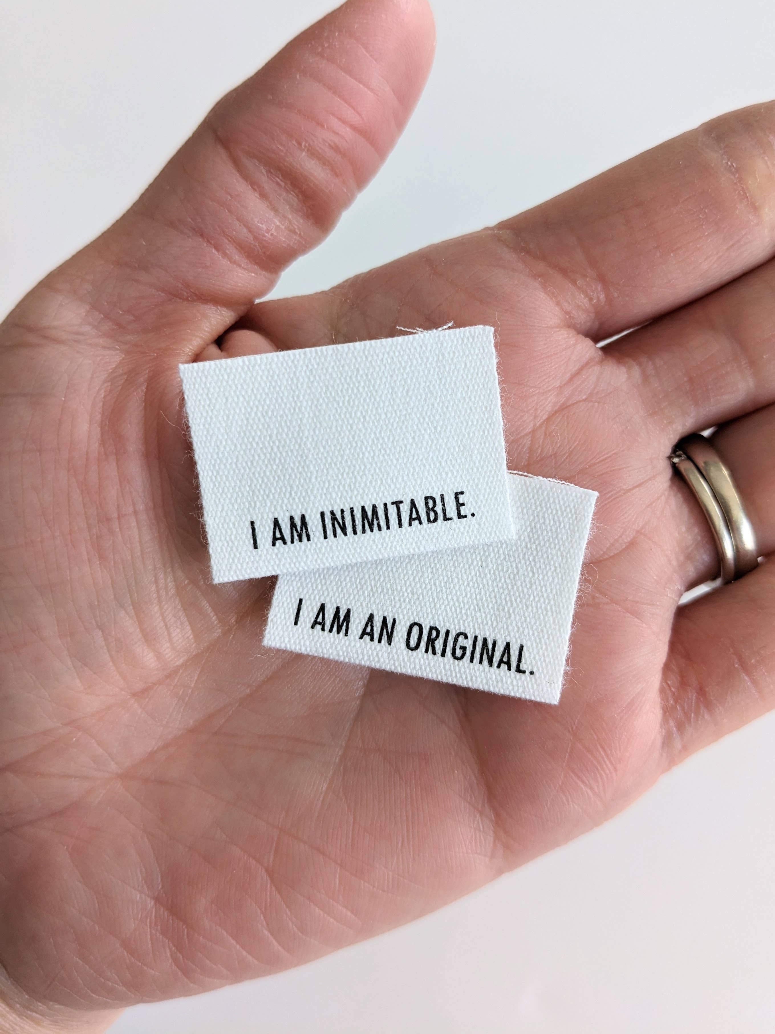 Sy-inn Merkelapper Bomull "I Am Inimitable. I Am An Original"