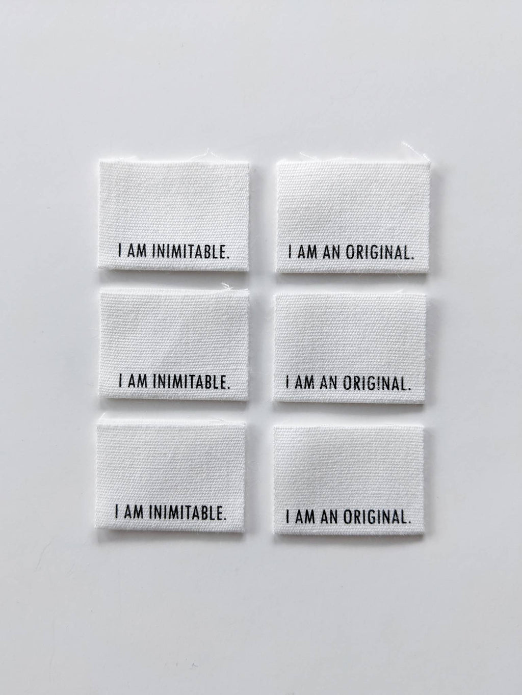 Sy-inn Merkelapper Bomull "I Am Inimitable. I Am An Original"