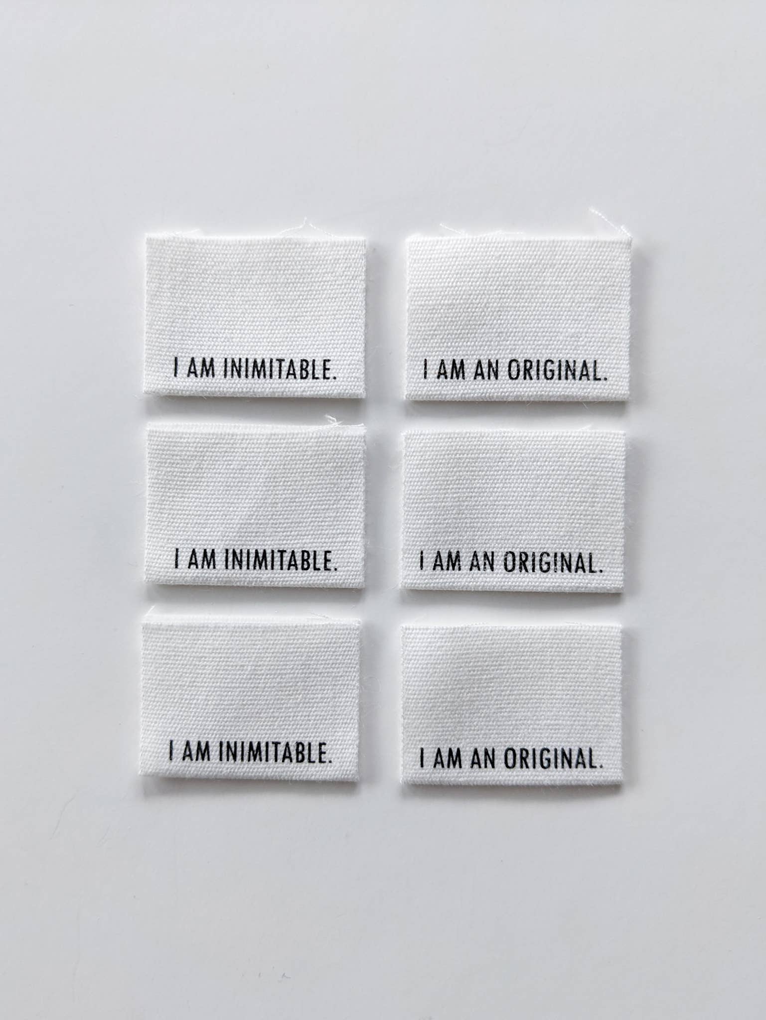 Sy-inn Merkelapper Bomull "I Am Inimitable. I Am An Original"
