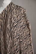 Zebra ECOVERO Viskose Twill i beige og sort