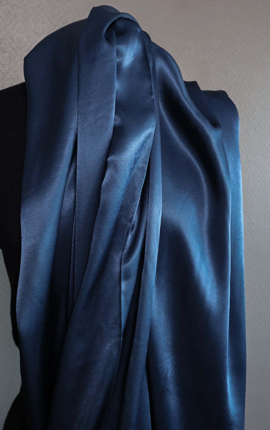 EcoVero Viskose Sateng Midnatt blå