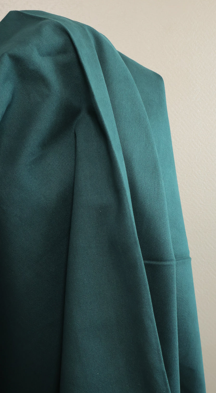 Gabardine 100% Bomull Dyp Skogsgrønn