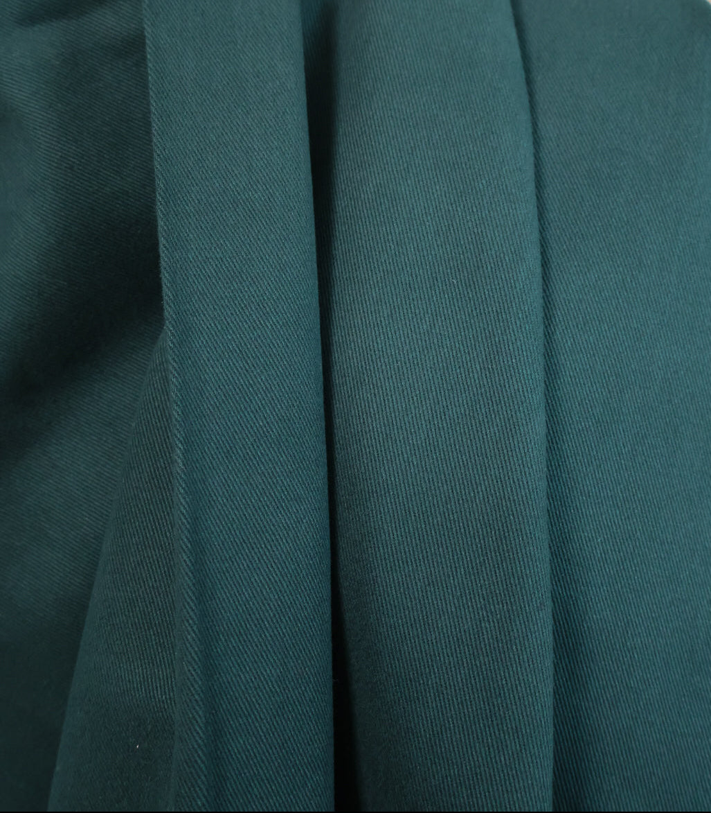 Gabardine 100% Bomull Dyp Skogsgrønn