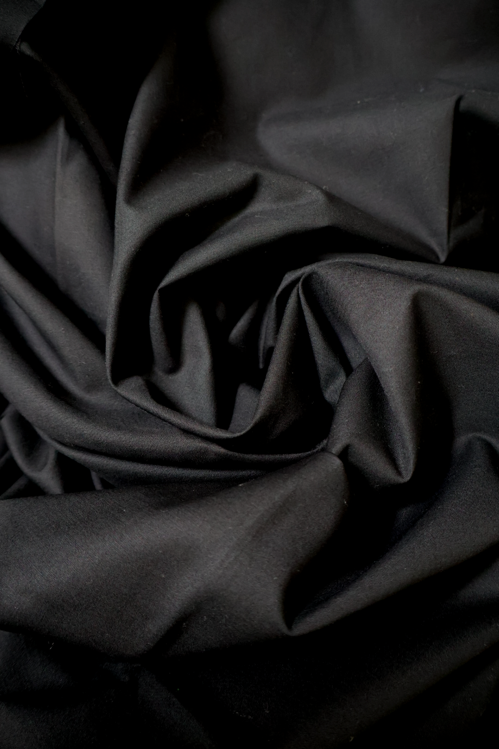Sort Premium Poplin i 100% Økologisk Bomull