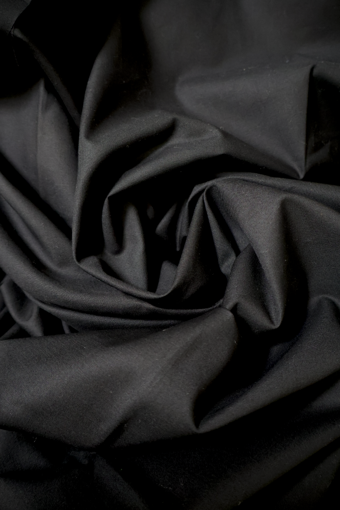 Sort Premium Poplin i 100% Økologisk Bomull