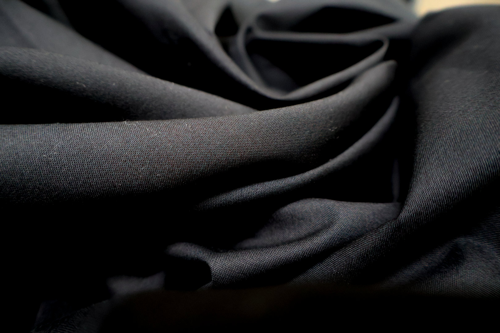 Sort Premium Poplin i 100% Økologisk Bomull