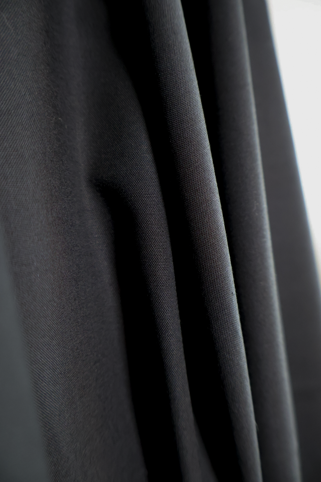 Sort Premium Poplin i 100% Økologisk Bomull