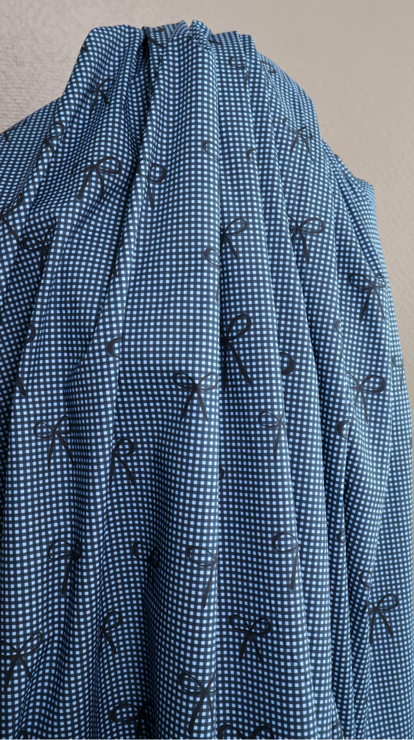Viola Gingham og Sløyfe-print i Poplin