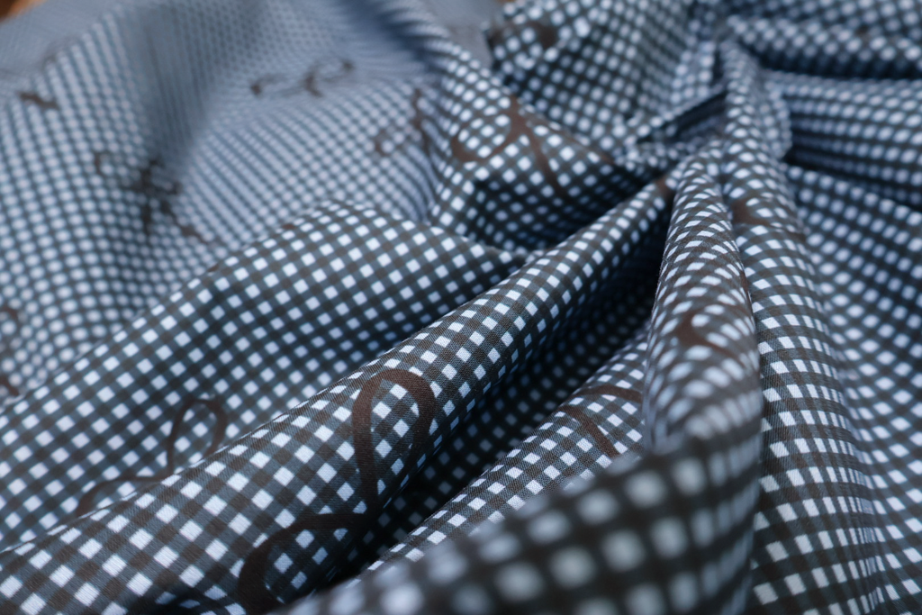 Viola Gingham og Sløyfe-print i Poplin