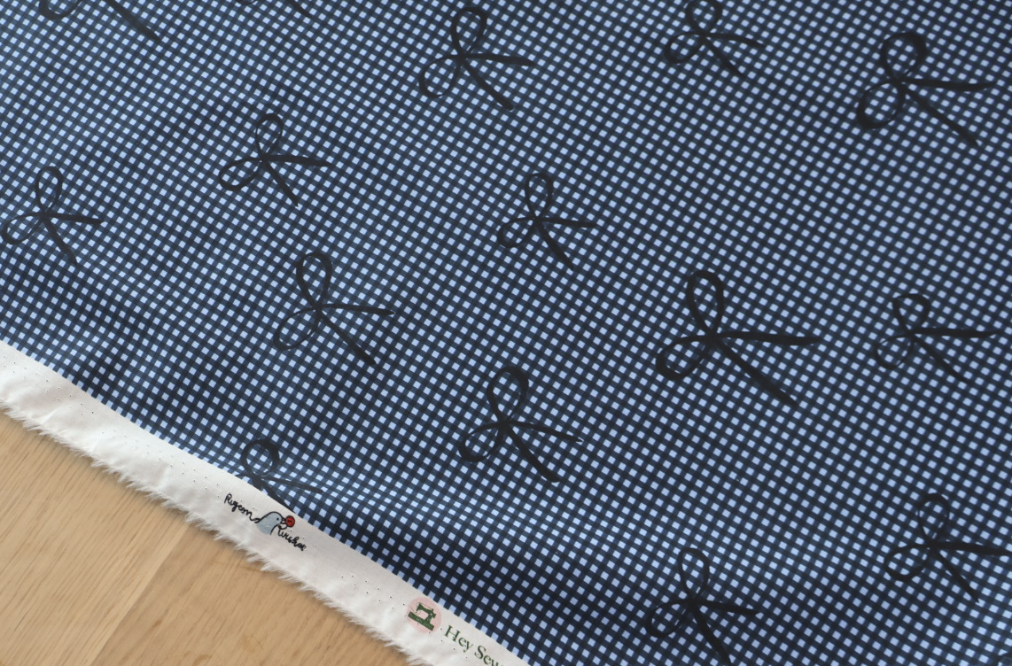Viola Gingham og Sløyfe-print i Poplin