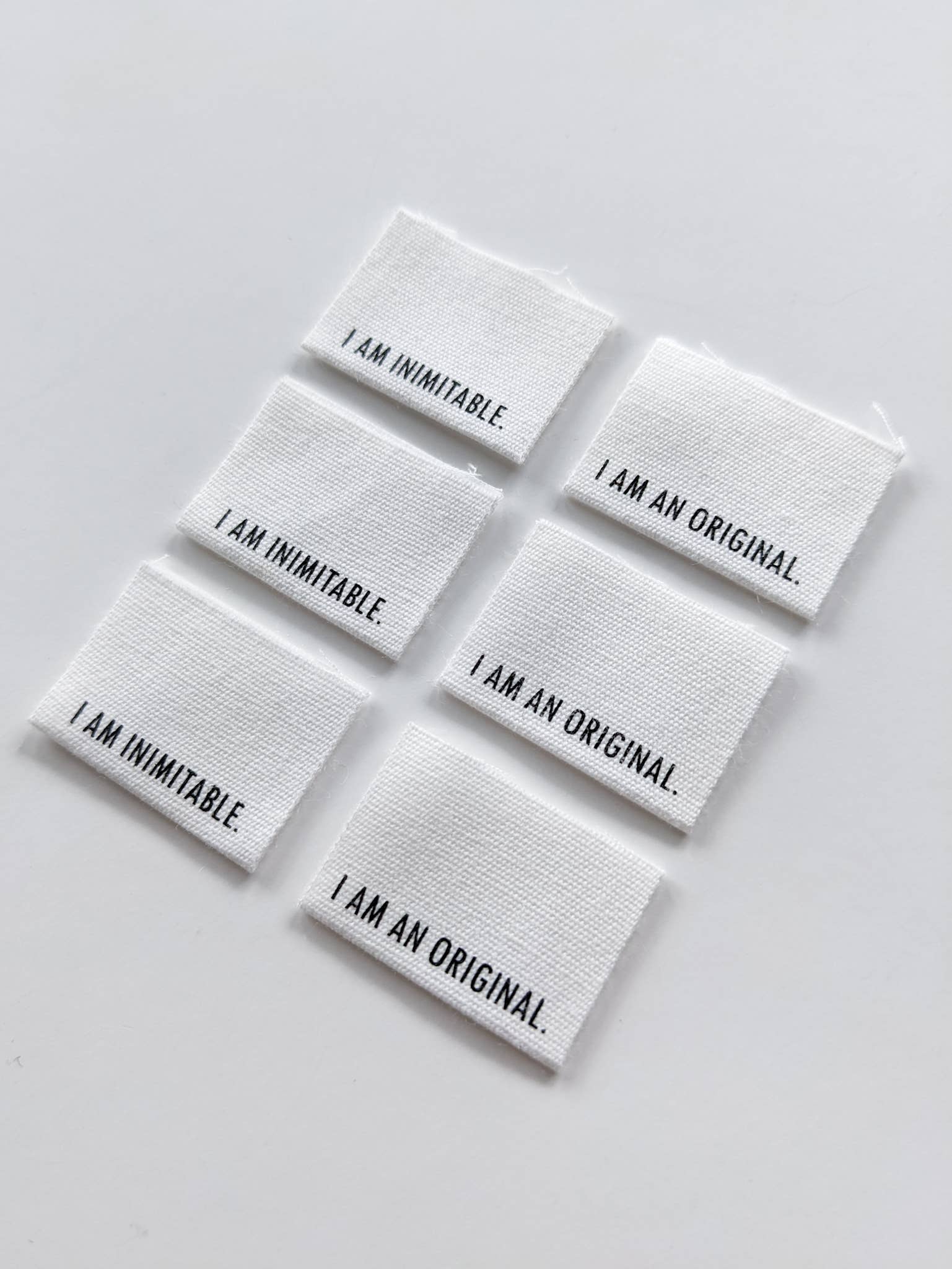 Sy-inn Merkelapper Bomull "I Am Inimitable. I Am An Original"