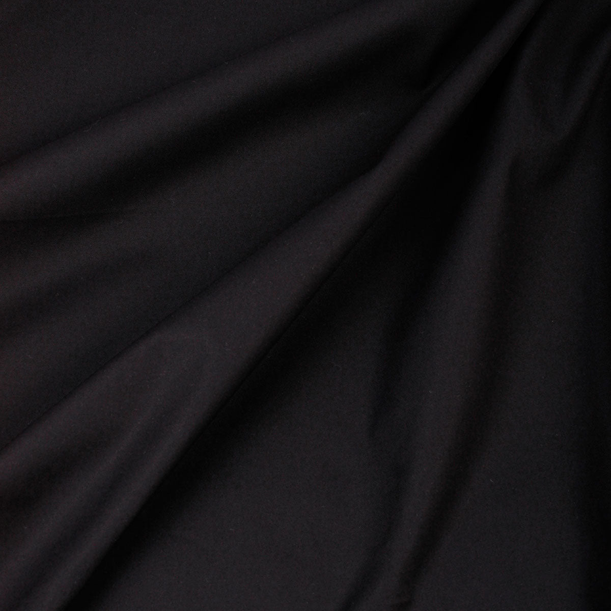 Sort Premium Poplin i 100% Økologisk Bomull