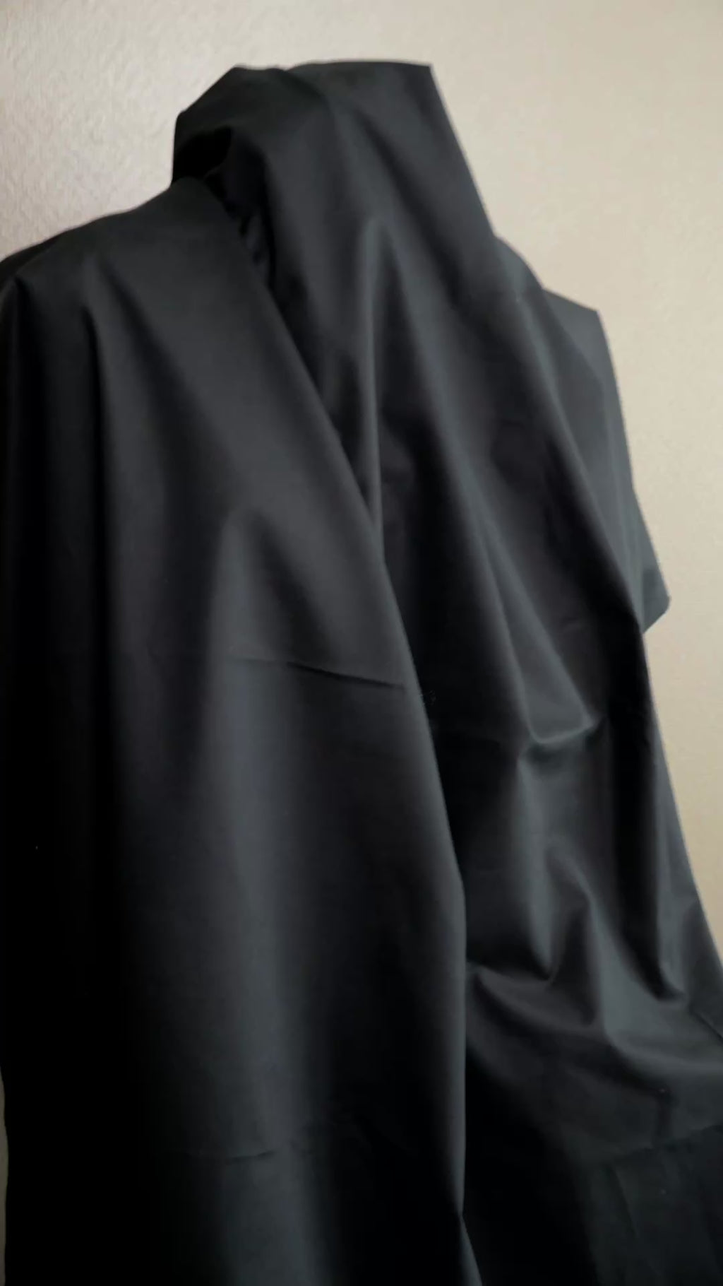 Sort Premium Poplin i 100% Økologisk Bomull
