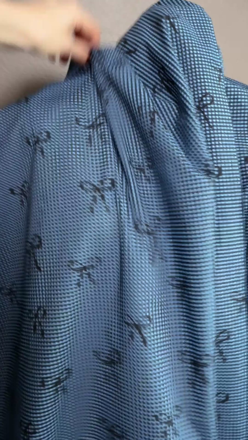 Viola Gingham og Sløyfe-print i Poplin
